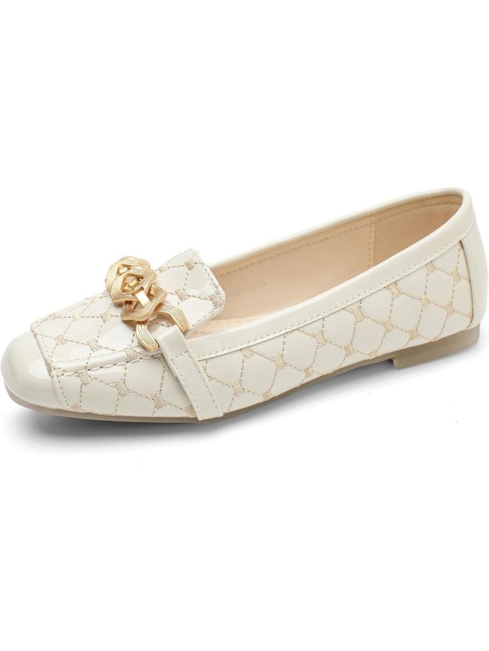 Women's White Casual Comfort Penny Loafers Slip On Classic Flats Work Shoes